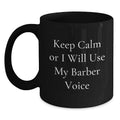 Barber Keepsake Black Coffee Mug for Him Birthday Gift 11oz Ceramic - Main