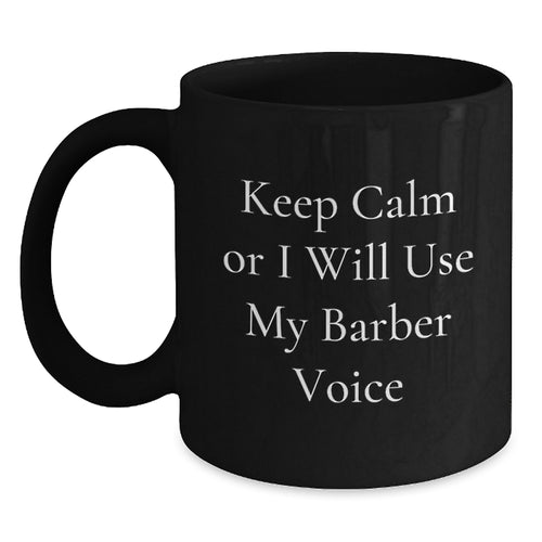 Barber Keepsake Black Coffee Mug for Him Birthday Gift 11oz Ceramic - Main