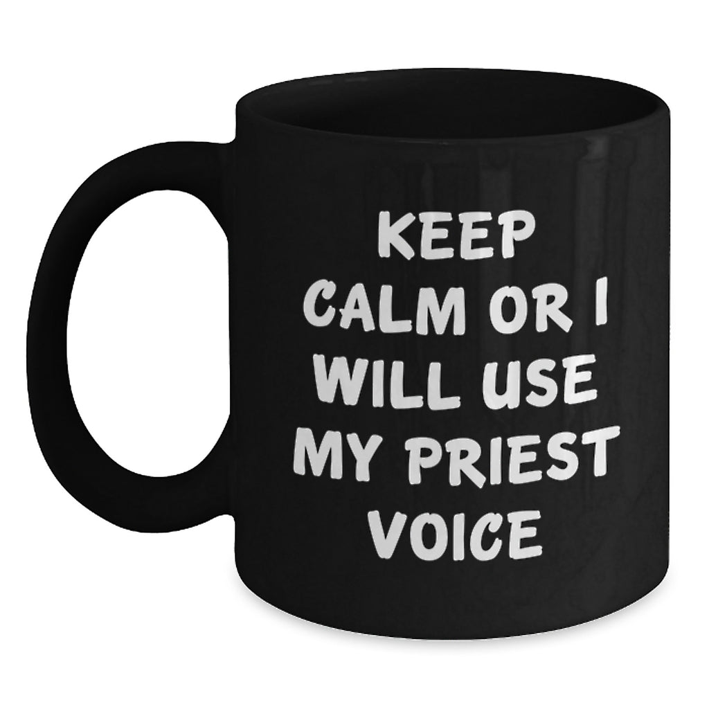 Priest Keepsake Black Coffee Mug for Him Birthday Gift - Main