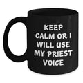 Priest Keepsake Black Coffee Mug for Him Birthday Gift - Main