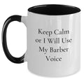 Barber Keepsake Birthday Gift Two Tone Coffee Mug for Him Red & White - Main