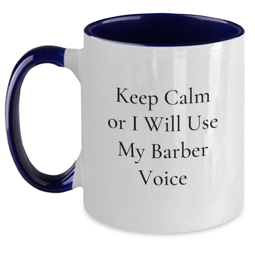 Barber Keepsake Birthday Gift Two Tone Coffee Mug for Him Red & White - Main