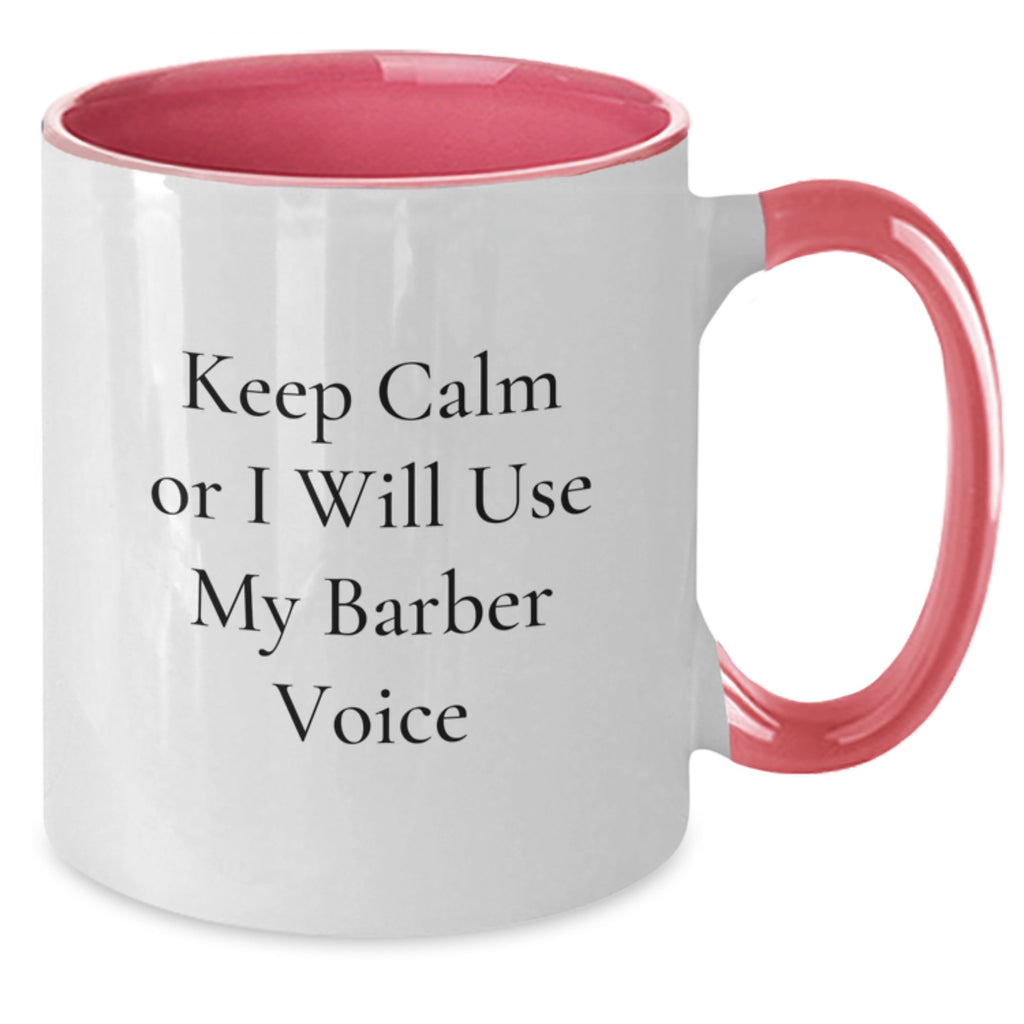 Barber Keepsake Birthday Gift Two Tone Coffee Mug for Him Red & White - Additional