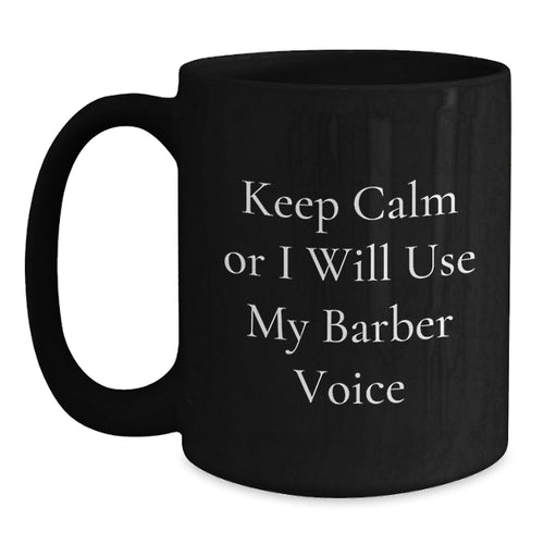 Barber Keepsake Black Coffee Mug for Him Birthday Gift 11oz Ceramic - Main