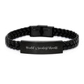 Sheriff Keepsake Interlaced Leather Bracelet for Him Birthday Gift - Image 1