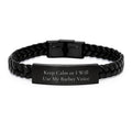 Barber Keepsake Interlaced Leather Bracelet for Him Birthday Gift - Image 1