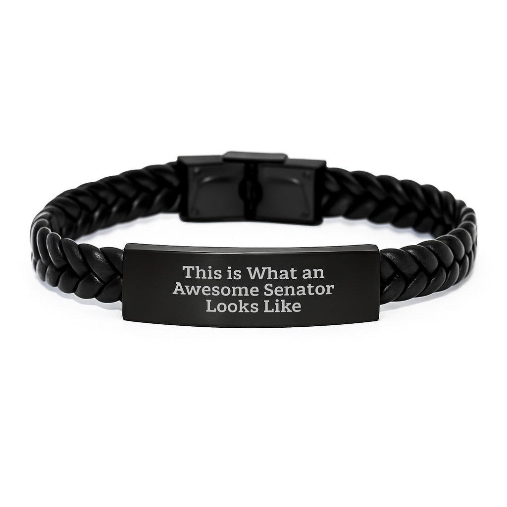 Senator Keepsake Interlaced Leather Bracelet Him Chic Birthday Gift - Image 1