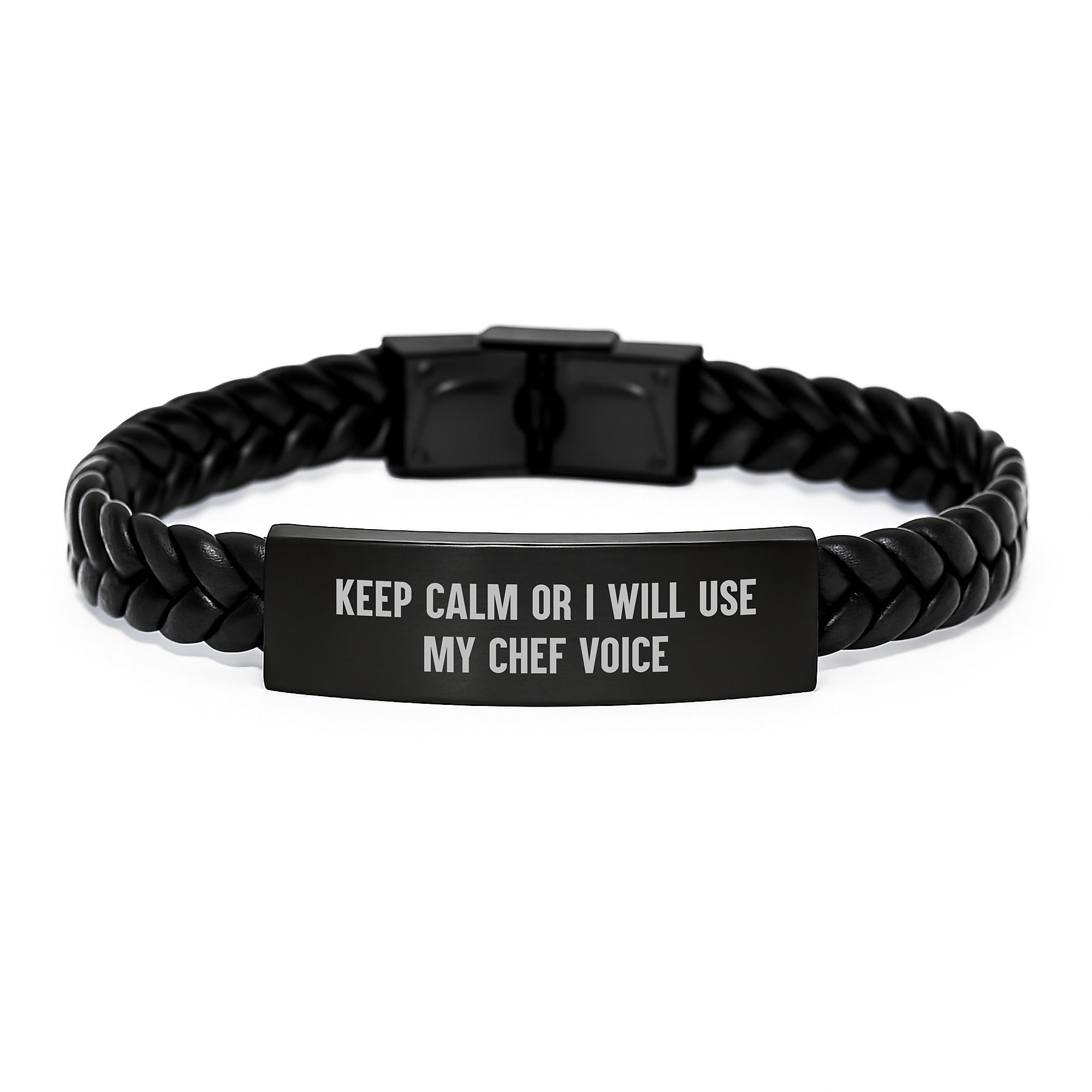 Birthday Gift for Her Chef Interlaced Leather Bracelet Present - Image 1