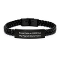 Payroll Clerk Keepsake Interlaced Leather Bracelet for Him Birthday Gift - Image 1