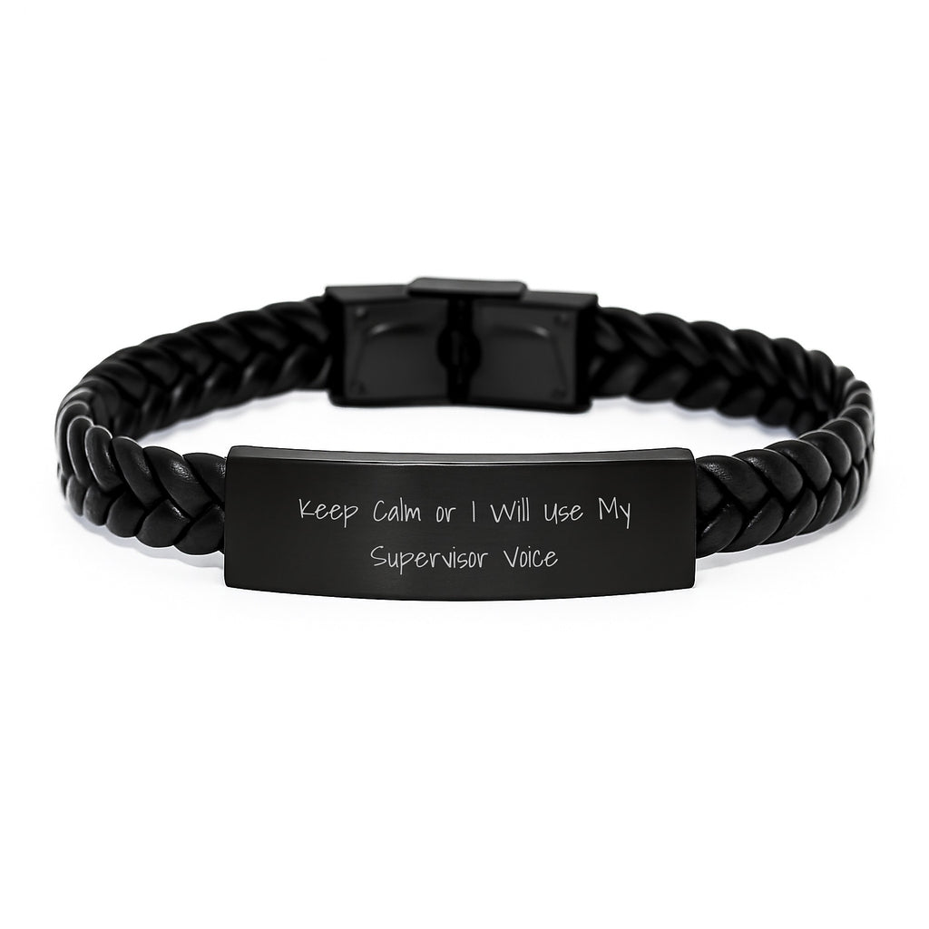 Supervisor Keepsake Interlaced Leather Bracelet for Him Birthday Gift - Image 1