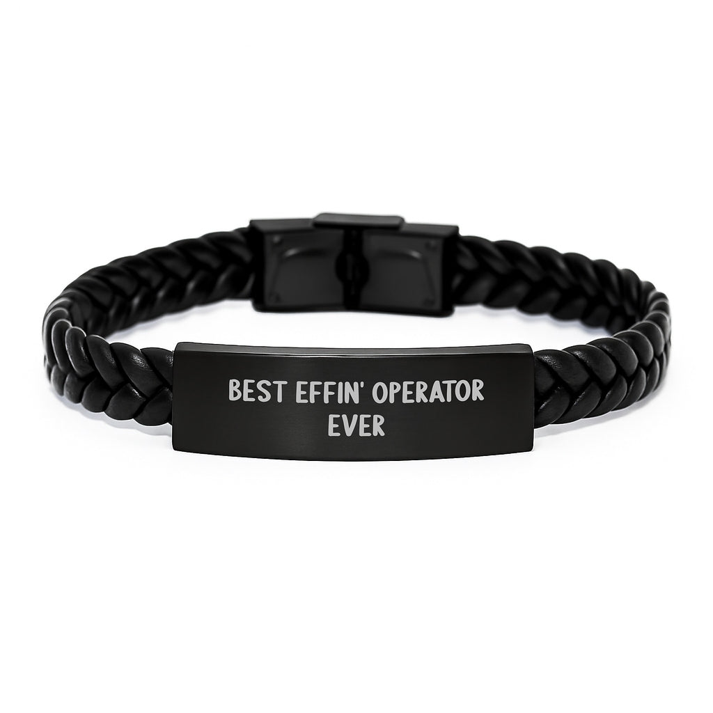 Operator Keepsake Interlaced Leather Bracelet for Him Birthday Gift - Image 1