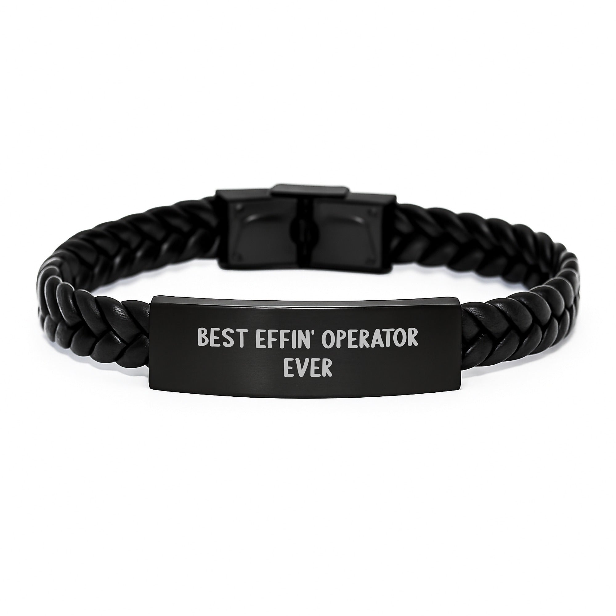 Operator Keepsake Interlaced Leather Bracelet for Him Birthday Gift - Image 1