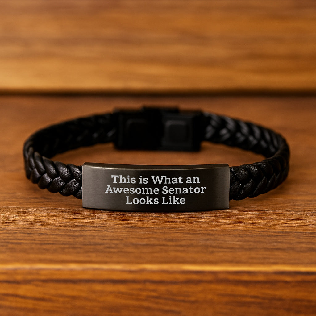 Senator Keepsake Interlaced Leather Bracelet Him Chic Birthday Gift - Image 2