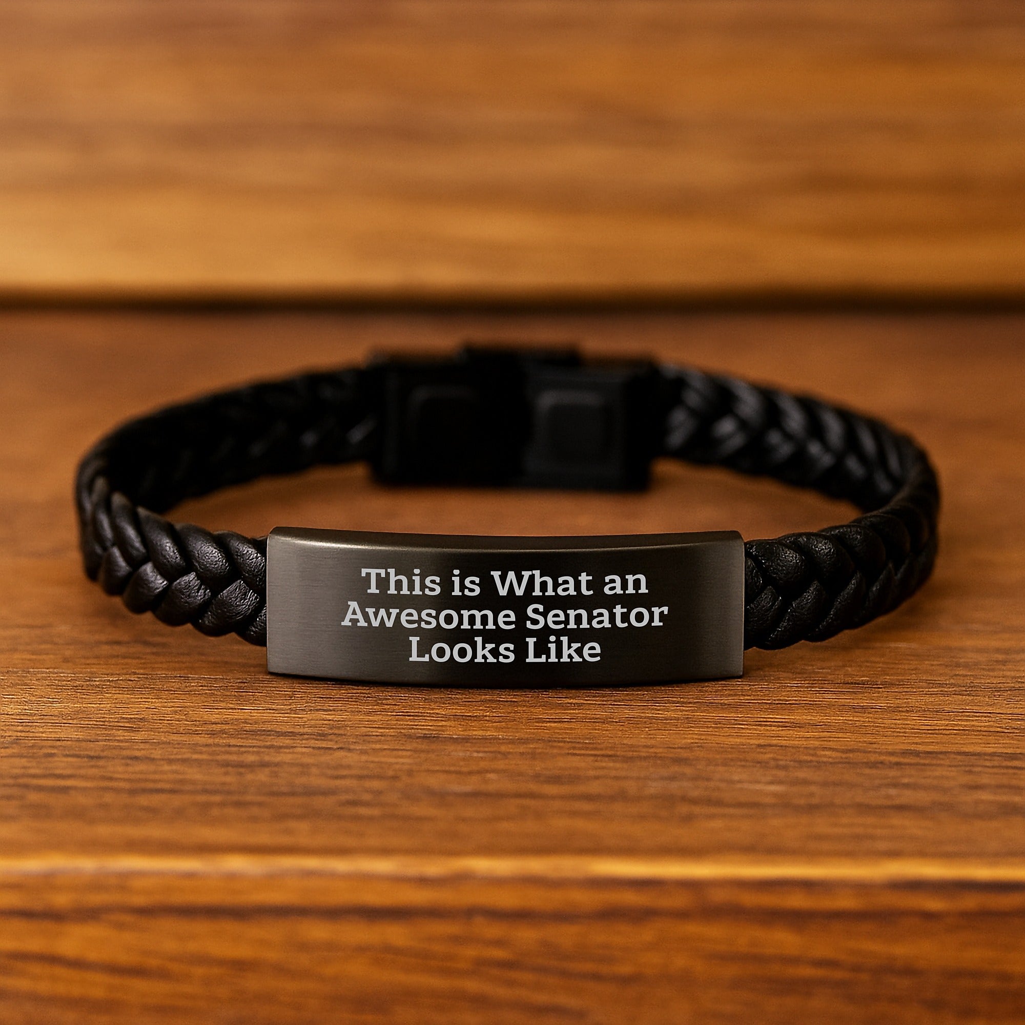 Senator Keepsake Interlaced Leather Bracelet Him Chic Birthday Gift - Image 2