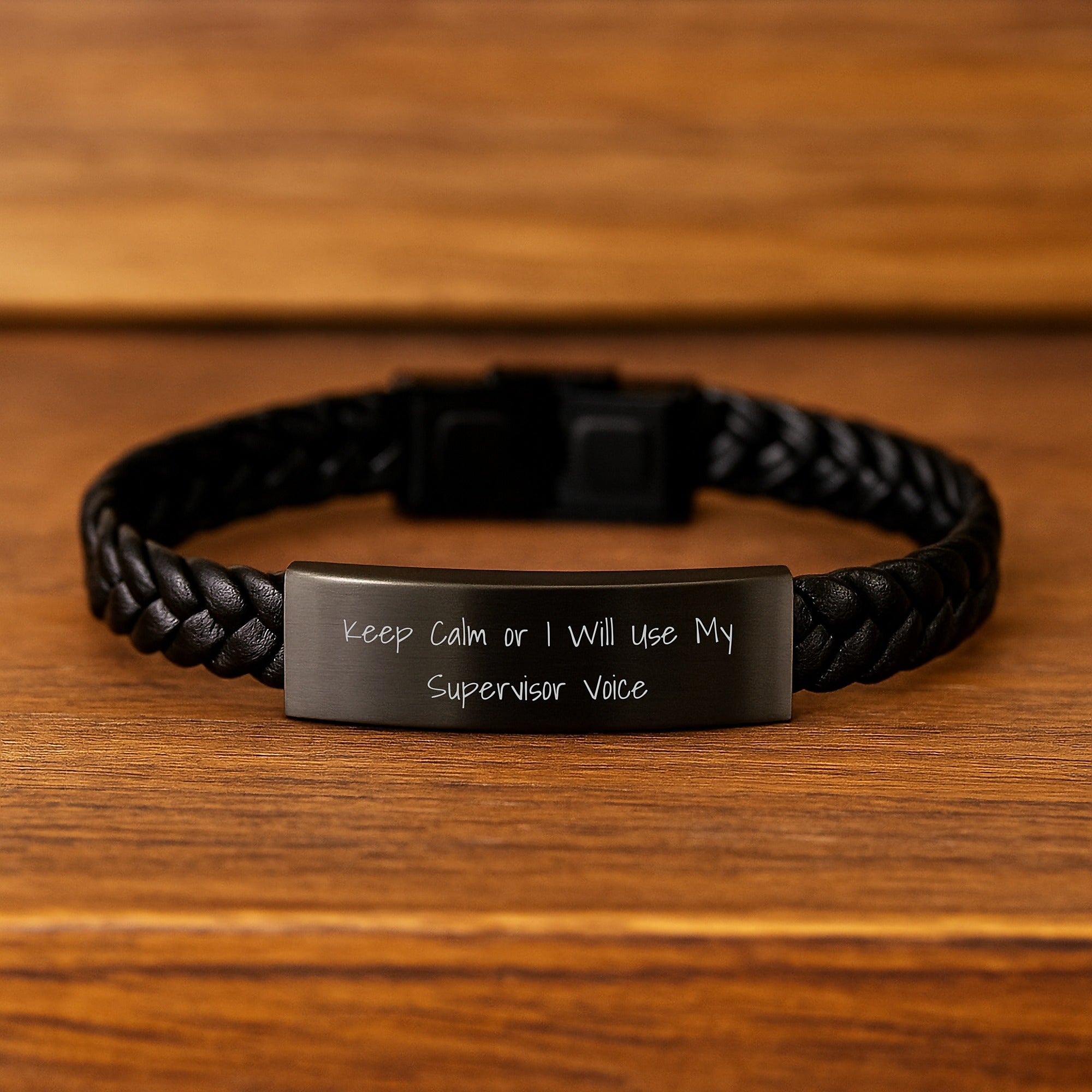 Supervisor Keepsake Interlaced Leather Bracelet for Him Birthday Gift - Image 2