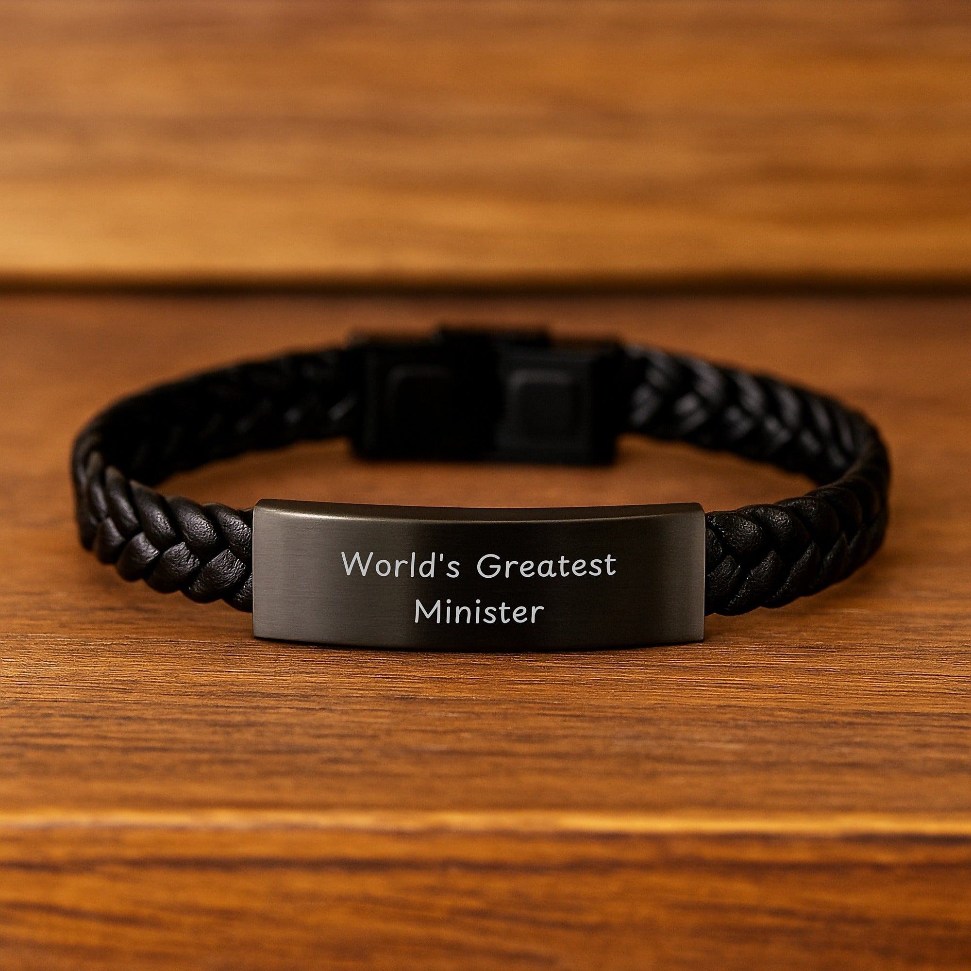Minister Interlaced Leather Bracelet for Her Birthday Gift Present - Image 2
