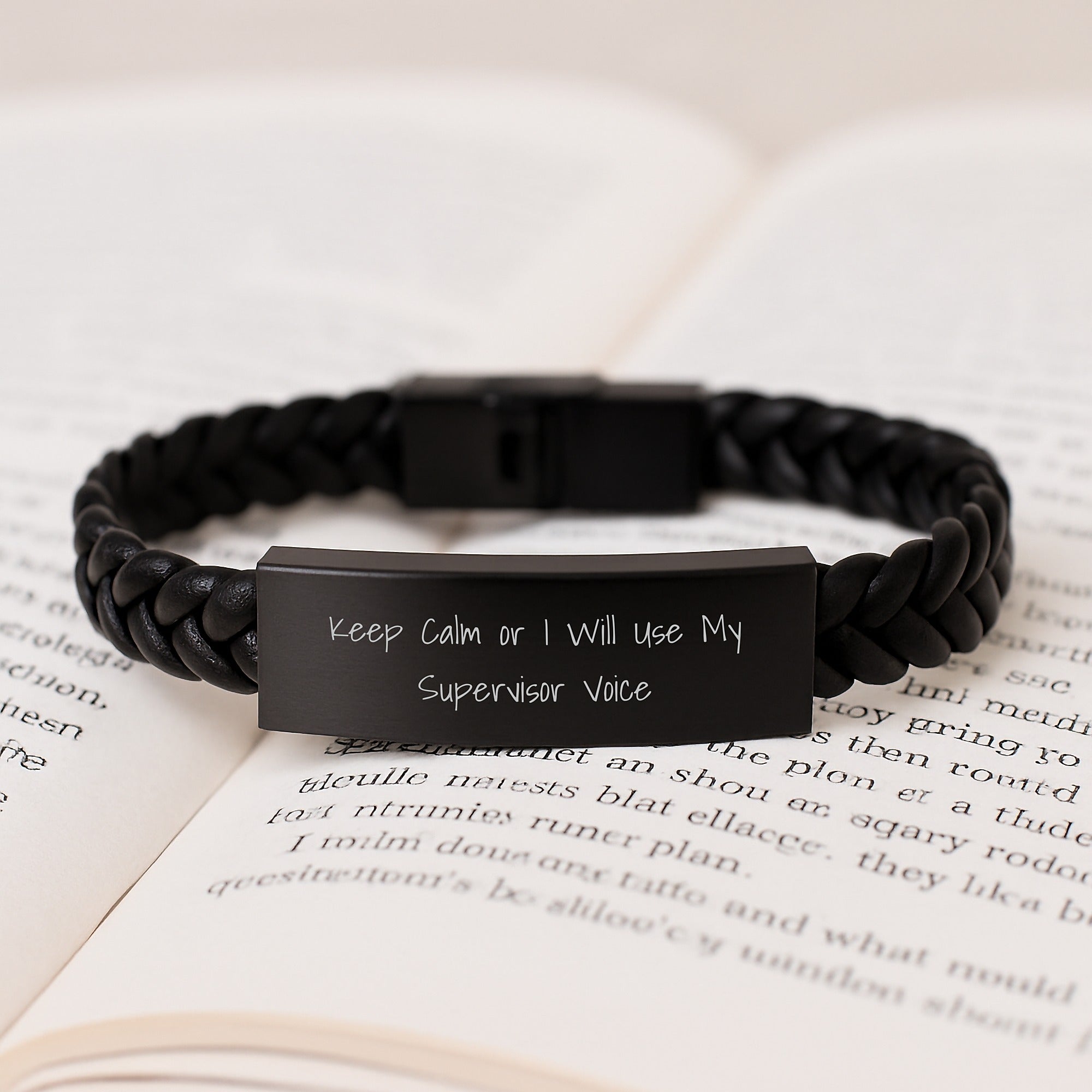 Supervisor Keepsake Interlaced Leather Bracelet for Him Birthday Gift - Image 3