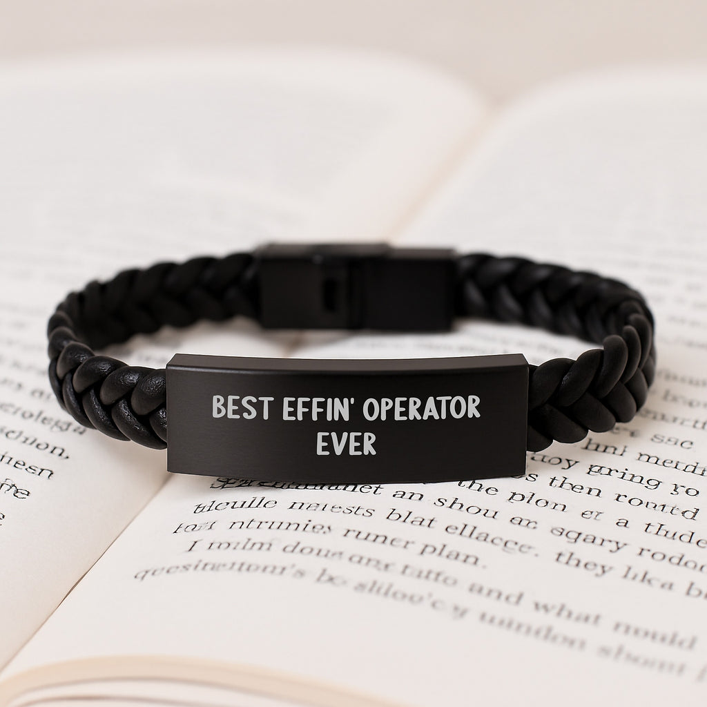 Operator Keepsake Interlaced Leather Bracelet for Him Birthday Gift - Image 3