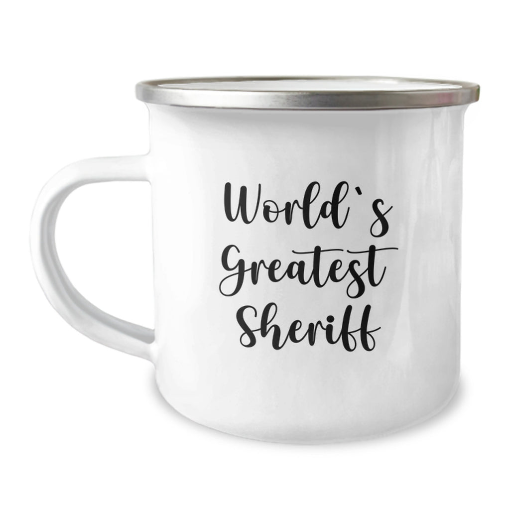 Sheriff Camping Mug Keepsake for Him World's Greatest Birthday Gift - Image 1