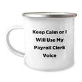 Payroll Clerk Keepsake Camping Mug for Him Birthday Gift with Enamel - Image 1