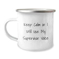 Supervisor Keepsake Camping Mug for Him Birthday Gift 12oz Steel Enamel - Image 1