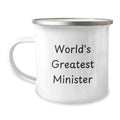 Birthday Gift for Her Minister Camping Mug – World's Greatest Minister - Image 1