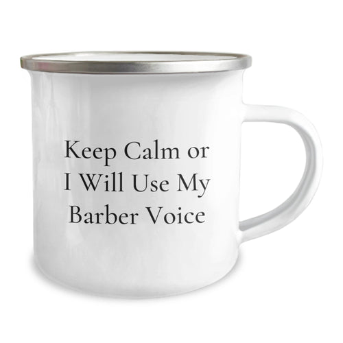 Barber Keepsake Camping Mug for Him Birthday Gift with Bold Quote - Image 2
