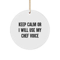 Novelty Chef Christmas Ornament for Friends Keep Calm, Chef Voice Gift - Image 1