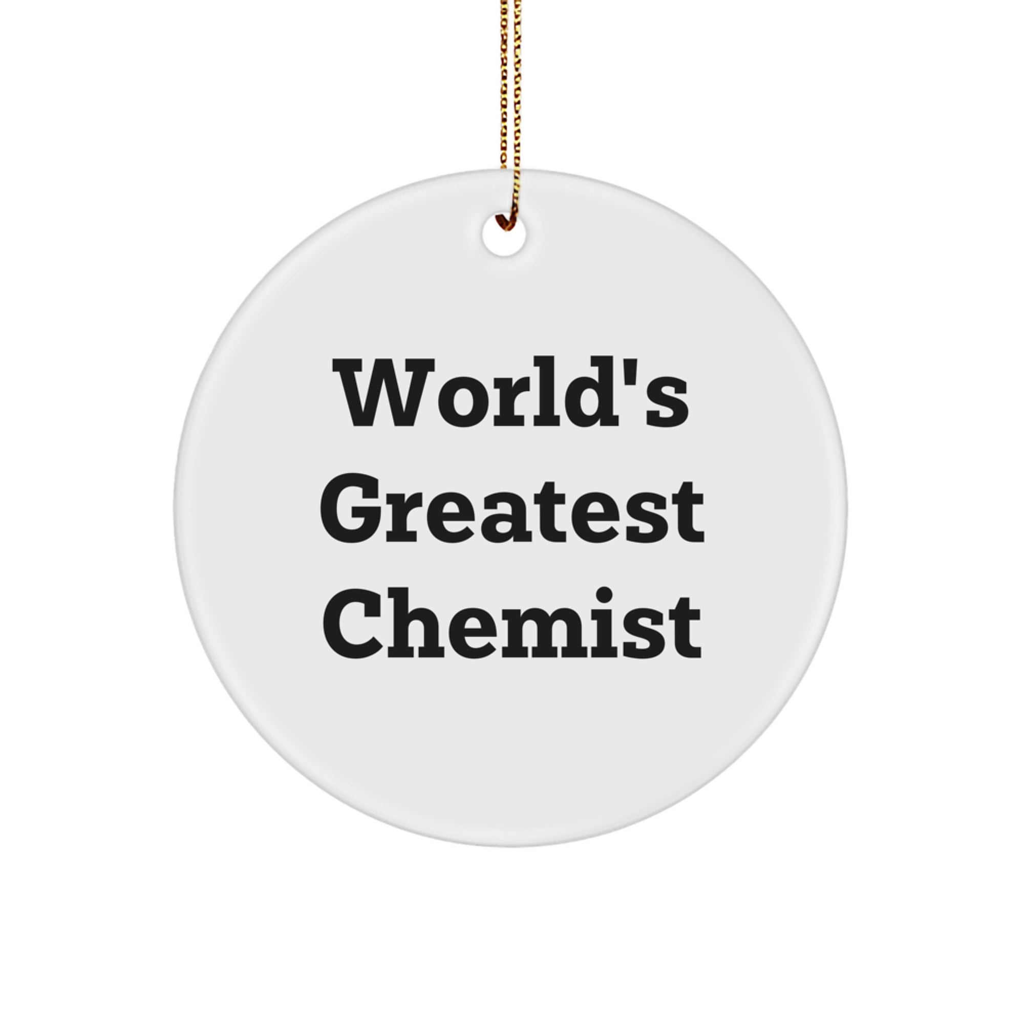 Christmas Gift for Her Chemist Circle Ornament World's Greatest Chemist - Image 1