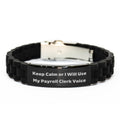 Payroll Keepsake Black Adjustable Bracelet for Him Birthday Gift - Image 1
