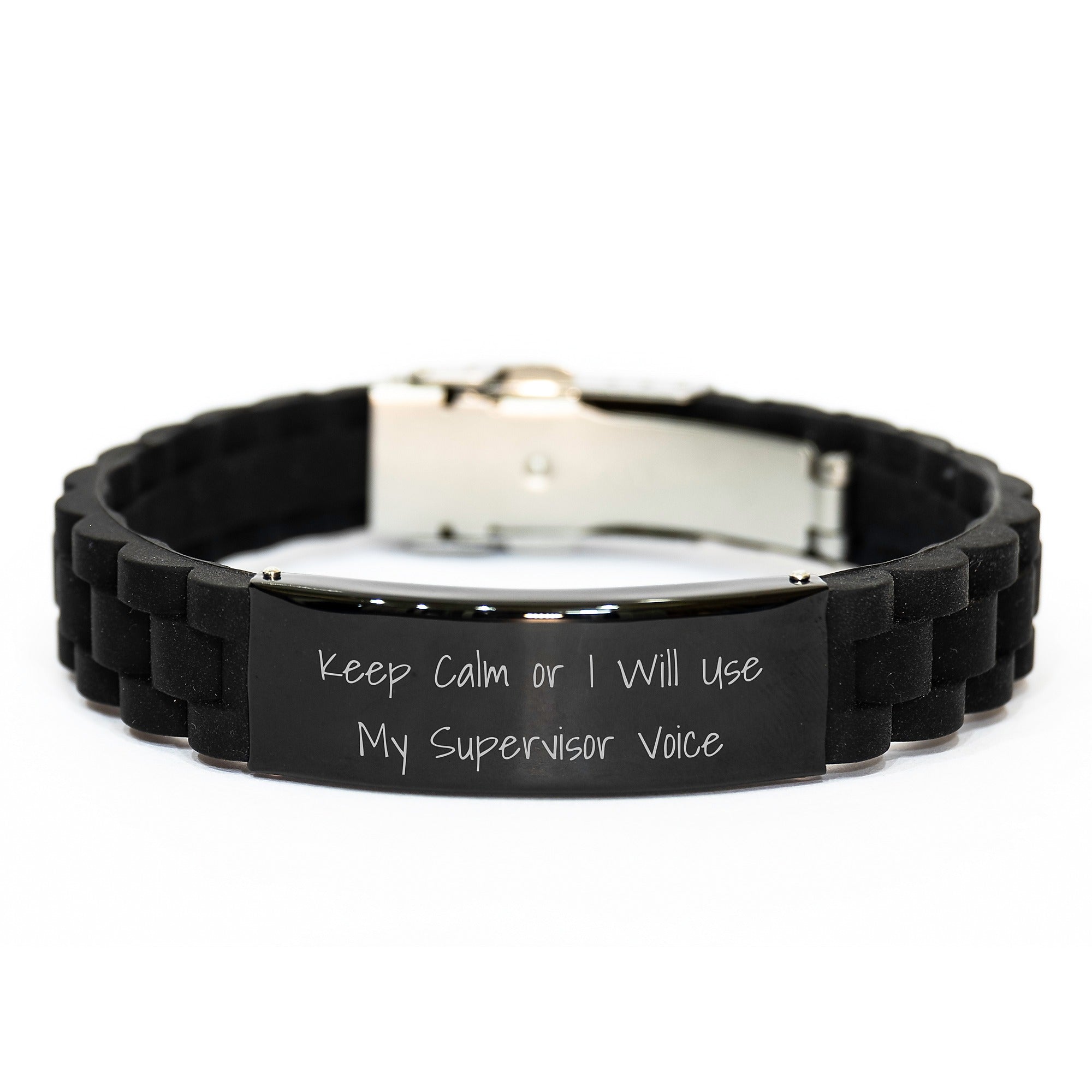 Supervisor Keepsake Glidelock Bracelet for Him Black Birthday Gift - Image 1