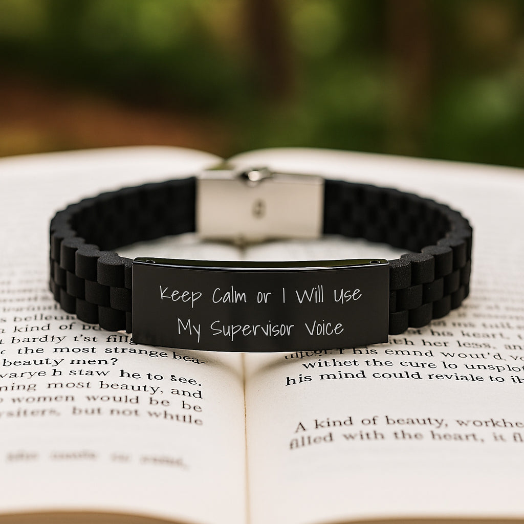 Supervisor Keepsake Glidelock Bracelet for Him Black Birthday Gift - Image 2