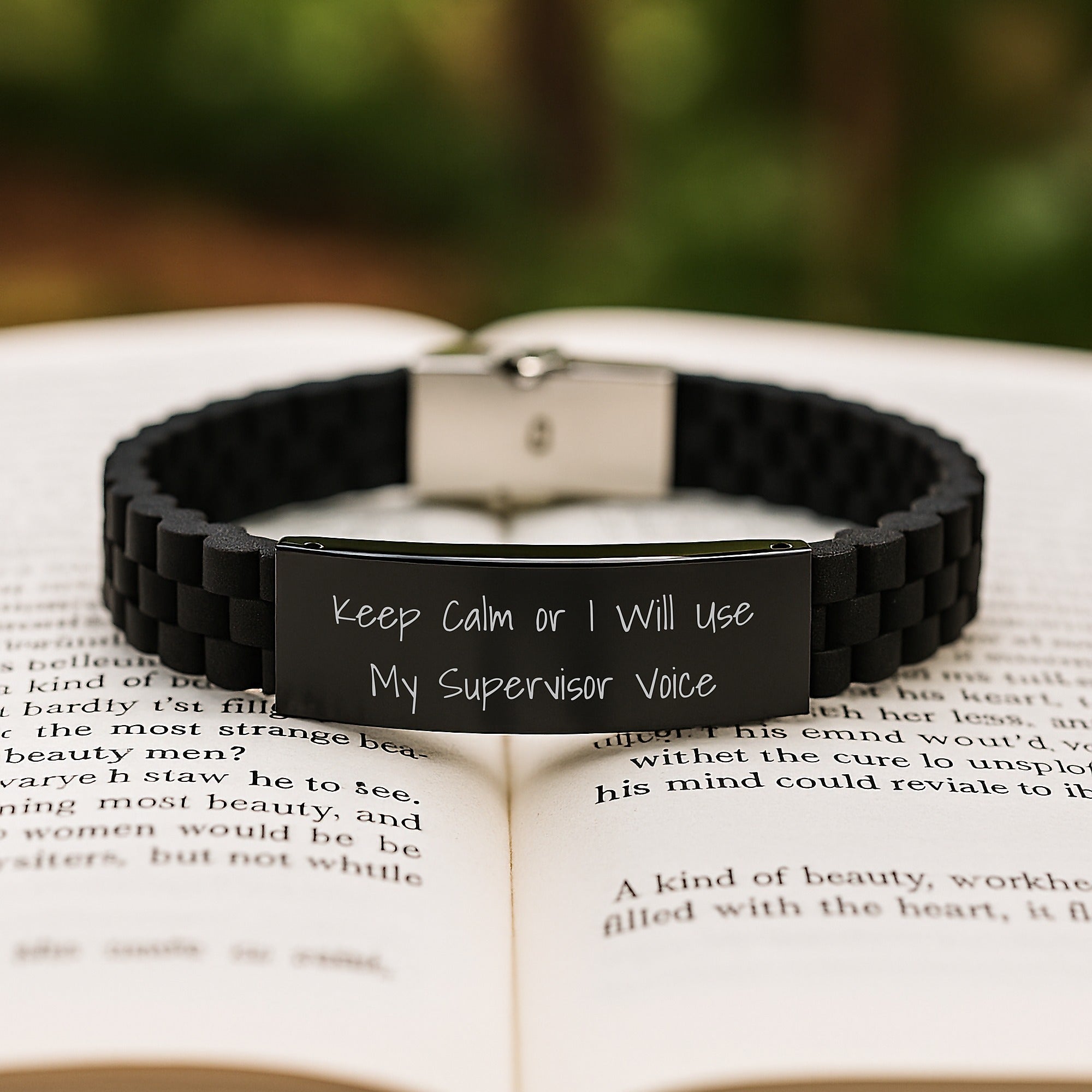 Supervisor Keepsake Glidelock Bracelet for Him Black Birthday Gift - Image 2