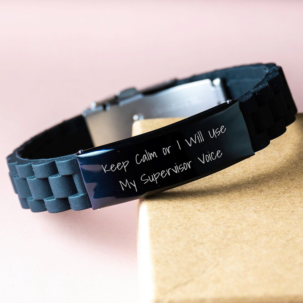 Supervisor Keepsake Glidelock Bracelet for Him Black Birthday Gift - Image 3