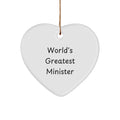Christmas Gift for Her Present Minister Heart Ornament - Image 1