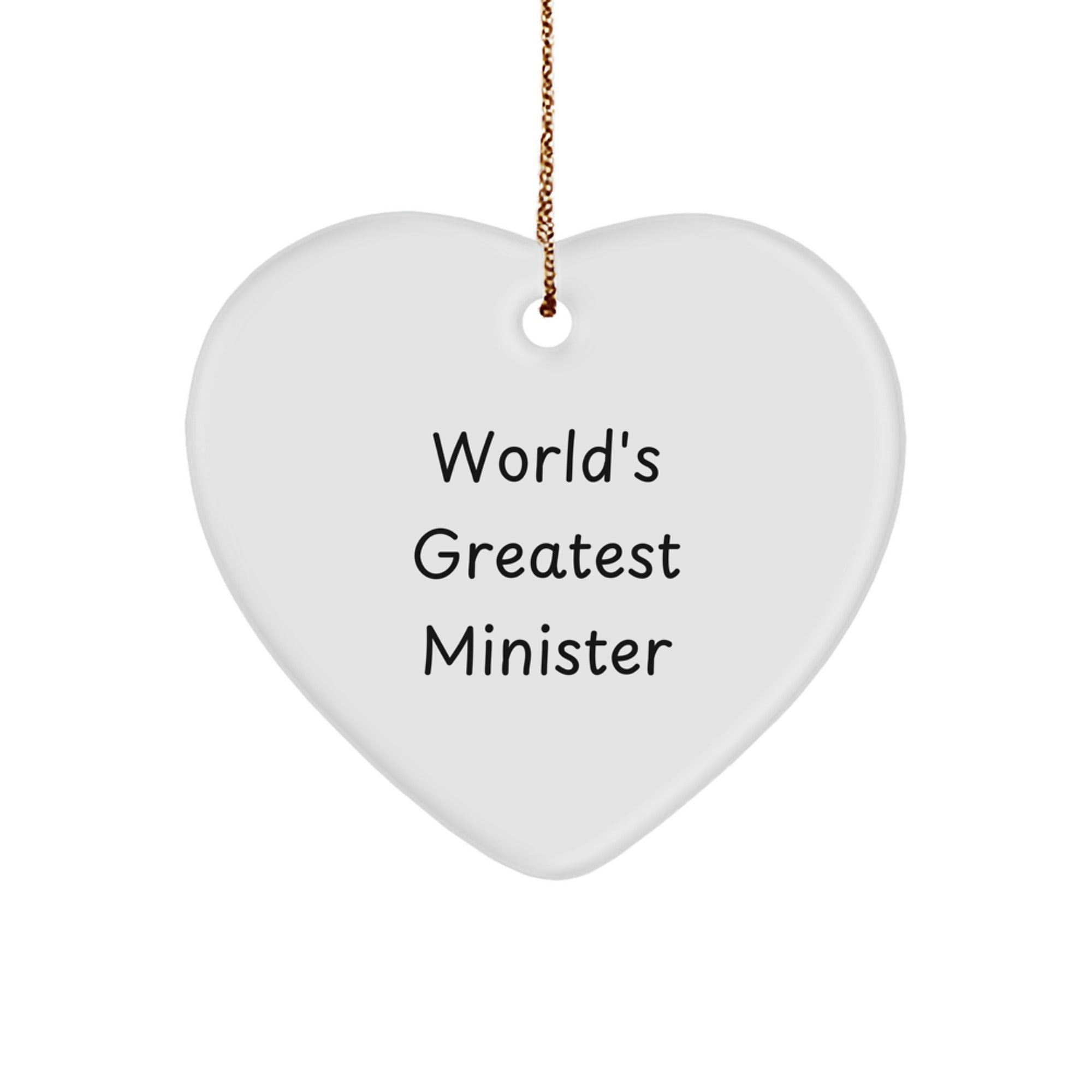 Christmas Gift for Her Present Minister Heart Ornament - Image 1