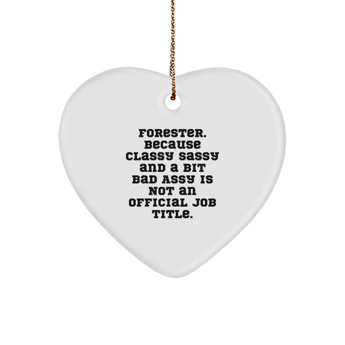 Forester Heart Ornament Gifts from Friends and Family, Christmas Unique Presents for Men Who Love to Hunt, Funny Quote - Image 1