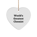 Christmas Gift for Her Heart Ornament World's Greatest Chemist Present - Image 1