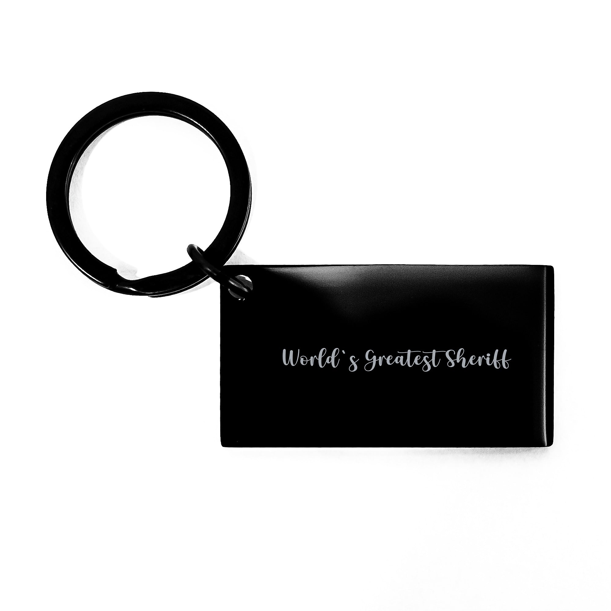 Sheriff Keepsake Keychain for Him Birthday Gift - Image 1