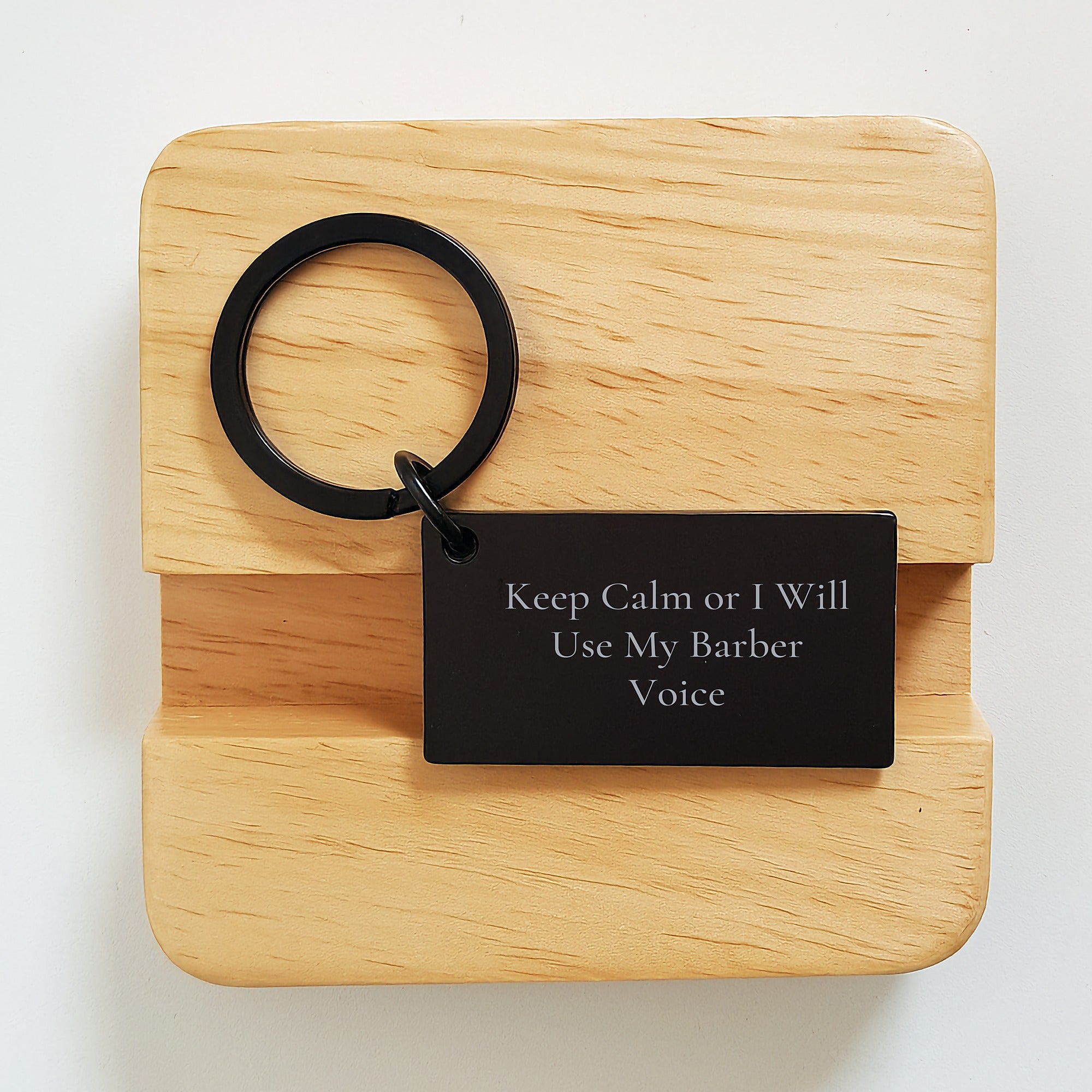 Barber Keepsake Keychain for Him - Gift Keep Calm Or I Will Use My - Image 2