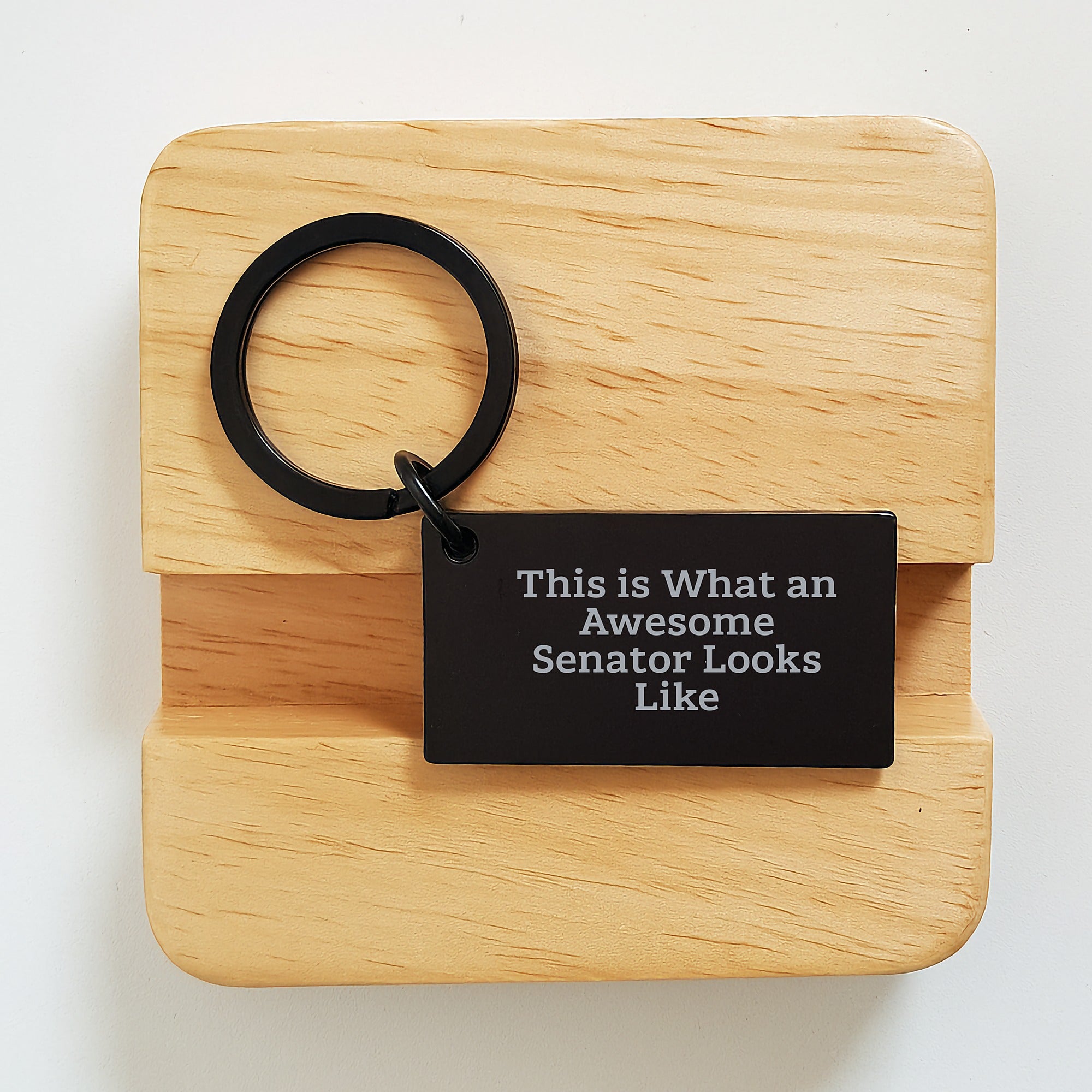 Senator Keepsake Keychain for Him Birthday Gift and Engraved Quote Now - Image 2