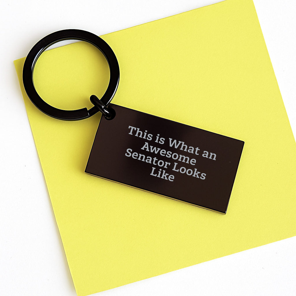 Senator Keepsake Keychain for Him Birthday Gift and Engraved Quote Now - Image 3