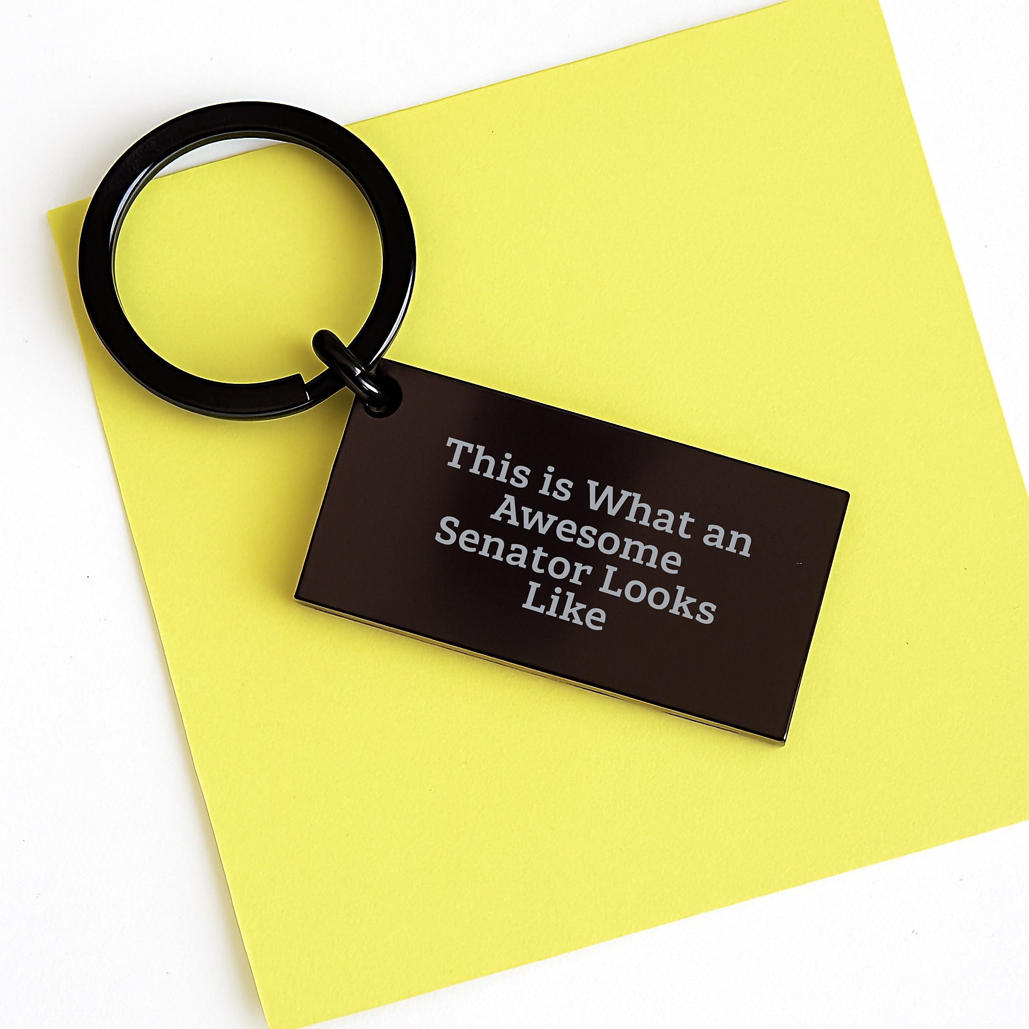 Senator Keepsake Keychain for Him Birthday Gift and Engraved Quote Now - Image 3