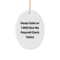 Christmas Gift for Her Payroll Clerk Oval Ornament Surprise Present - Image 1