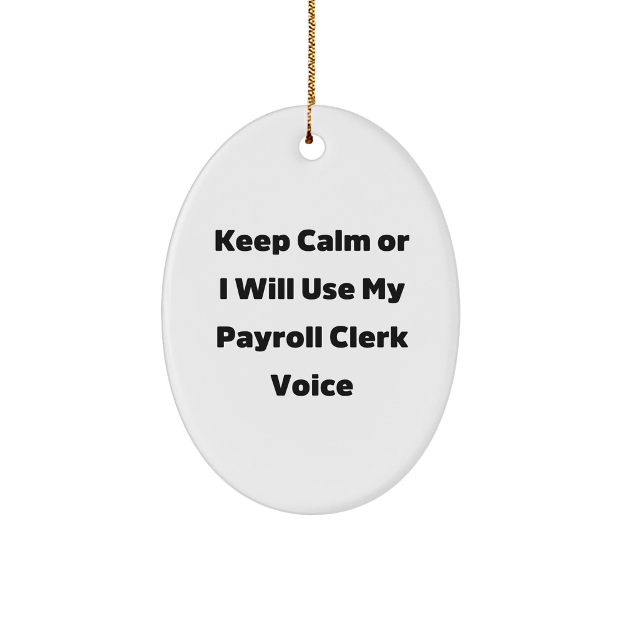 Christmas Gift for Her Payroll Clerk Oval Ornament Surprise Present - Image 1