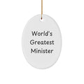 Christmas Ornament for Her Gift Present World's Greatest Minister - Image 1
