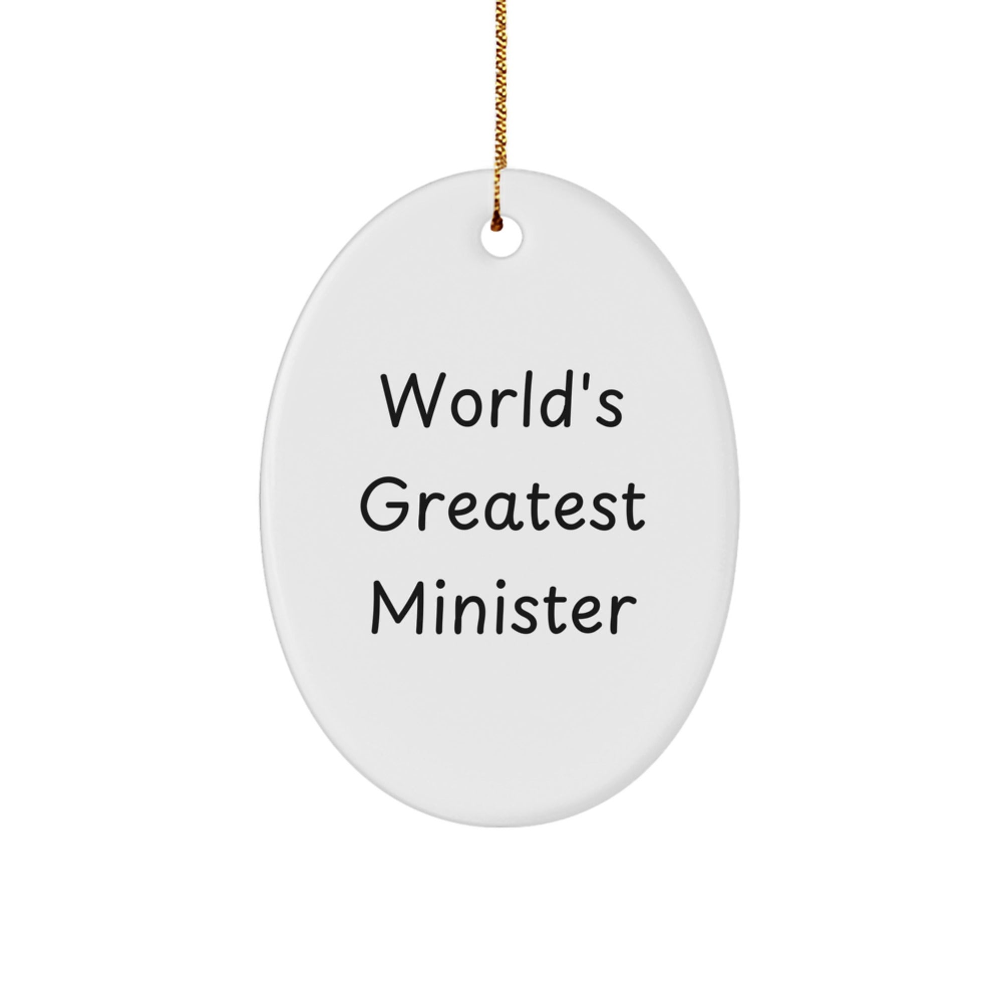 Christmas Ornament for Her Gift Present World's Greatest Minister - Image 1