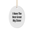 Christmas Gift for Mom Big Sister Oval Holiday Ornament Present - Image 1