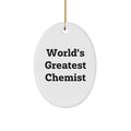 Christmas Gift for Her Chemist Oval Ornament Present – Greatest Chemist - Image 1