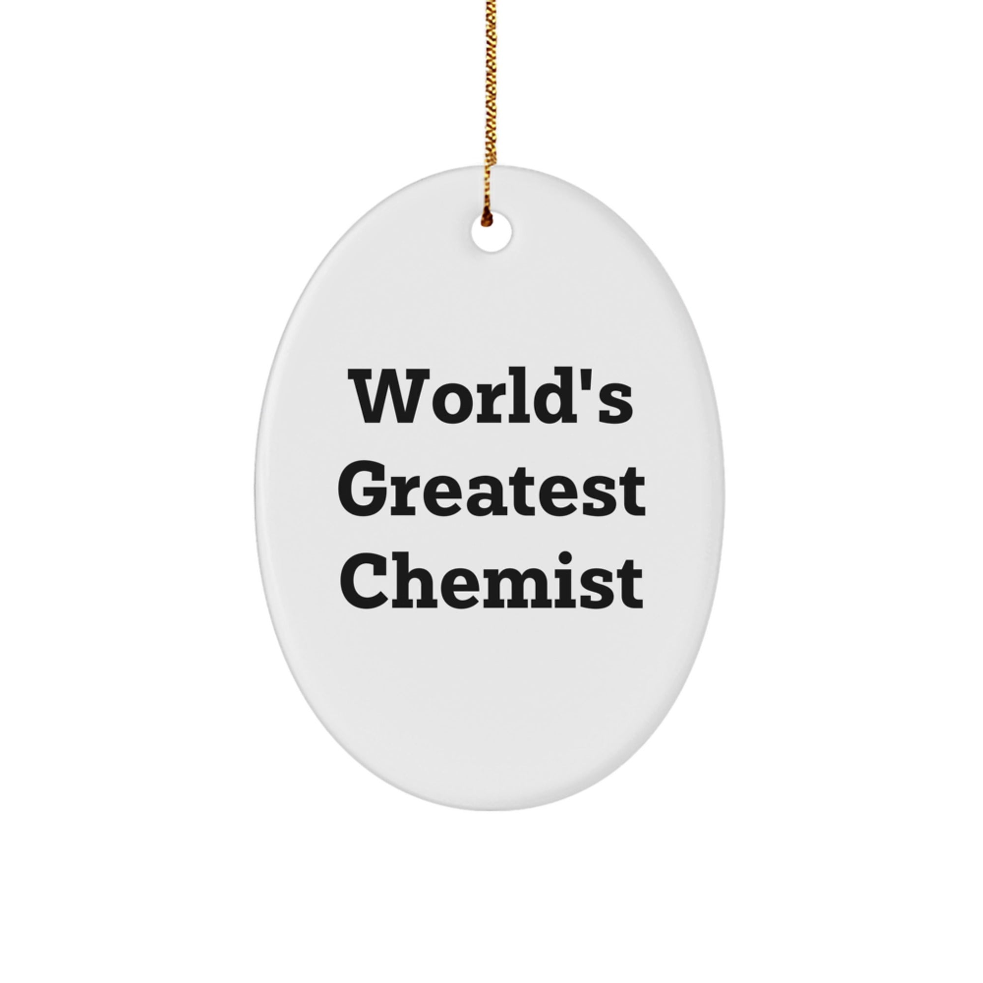 Christmas Gift for Her Chemist Oval Ornament Present – Greatest Chemist - Image 1